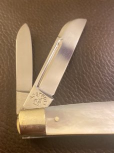 Vintage 70"S Kissing Crane Robi Klaas Solingen Germany Mother Of Pearl Congress With 4 Blades Rare