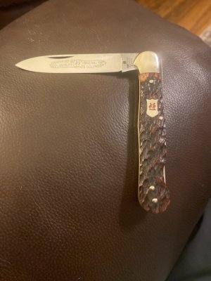 Robi Klaas Kissing Crane Beautiful Reddish Bone Handle With A Single Bolster & Single Blade