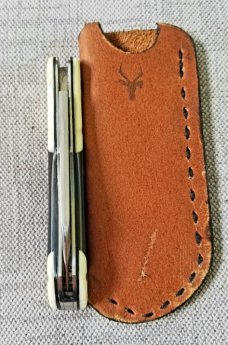 Mhara Custom Native Knife,Hippo Ivory Bolsters N690,4"NEW W/ slip & box & coa...black G10 scales 