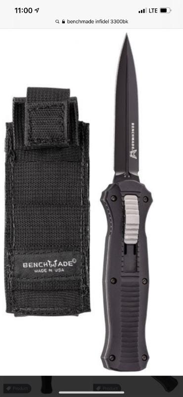 Benchmade INFIDEL Dagger OTF Auto Knife (3.91" Black) $515 MSRP     
