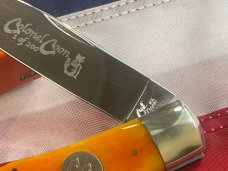Colonel Coon Large Mountain Man Lock Back Hunting Pocket Knife w Bone Handles & One of 200 +Orig Box
