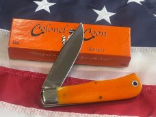 Colonel Coon Large Mountain Man Lock Back Hunting Pocket Knife w Bone Handles & One of 200 +Orig Box