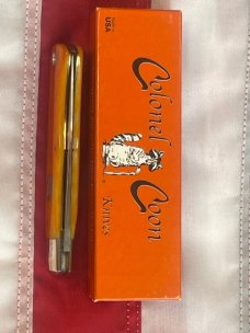 Colonel Coon Large Mountain Man Lock Back Hunting Pocket Knife w Bone Handles & One of 200 +Orig Box