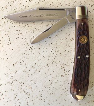 VINTAGE BONE CAMILLUS USA CLASSIC CARTRIDGE CCC-4 .257 ROBERTS  KNIFE/NOS/“LARGE VERY SWEET PIECE”