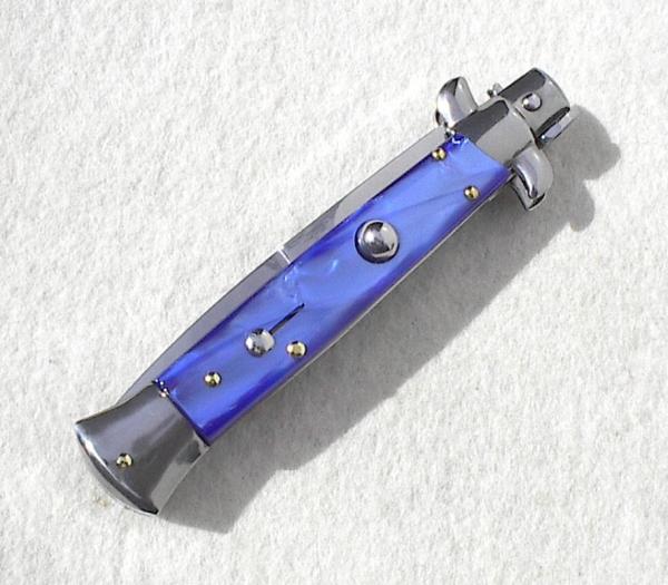 NEW 9" FRANK BELTRAME ACRYLIC BLUE PEARL ITALIAN STILETTO 