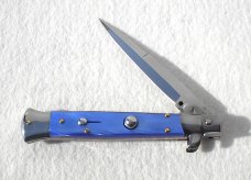 NEW 9" FRANK BELTRAME ACRYLIC BLUE PEARL ITALIAN STILETTO 