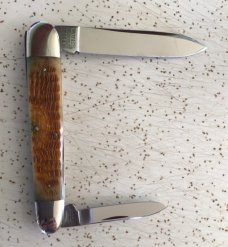 VINTAGE BONE CASE/WINCHESTER CLASSICS 1990 62091 LARGE SLEEVEBOARD POCKET KNIFE/NOS/HONEY SWEET PC