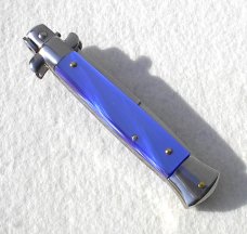 NEW 9" FRANK BELTRAME ACRYLIC BLUE PEARL ITALIAN STILETTO  