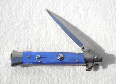 NEW 9" FRANK BELTRAME ACRYLIC BLUE PEARL ITALIAN STILETTO  