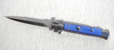 NEW 9" FRANK BELTRAME ACRYLIC BLUE PEARL ITALIAN STILETTO  