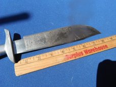 Vintage Large Mexican Bowie Fighting Knife 14" Long With Leather Sheath. Super Sharp!!!