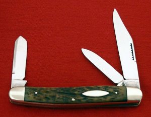 CATTARAUGUS CUTLERY CO LITTLE VALLEY NY 32179 Genuine Bone STOCKMAN Knife 1886/1963