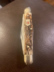 Kissing Crane Solingen Gernany 1981 2735XX Very Fat Stag Whittler With Three Blades & Sheild 