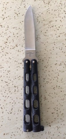 VINTAGE EDGE SWALLOWTAIL USA BUTTERFLY KNIFE/ “NEVER USED”/ BEAUTIFUL PIECE 