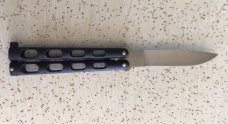 VINTAGE EDGE SWALLOWTAIL USA BUTTERFLY KNIFE/ “NEVER USED”/ BEAUTIFUL PIECE 