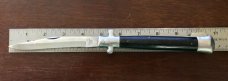 Vintage Japanese Manual Action Lockback Stiletto Knife, Black Plastic Handle, Unused With Box  