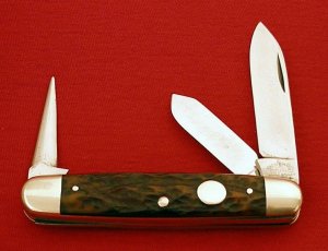 CATTARAUGUS CUTLERY CO LITTLE VALLEY NY 32209G Genuine Bone CATTLE STOCKMAN w/Punch Knife 1886/1963