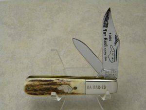  Kabar Olean NY "Ka-Bar-Lo" Tar Heel Cutlery Club Stag Barlow Knife 