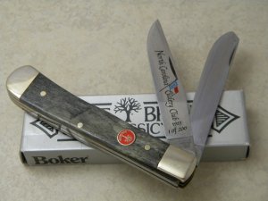 Boker Solingen Germany Bone 1983 North Carolina Cutlery Club Trapper Knife in Box