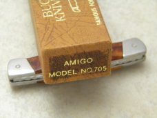 Buck 705 USA Custom Made by G. Thomas Gulick 12-25-1981 Amigo Stag Folding Knife in Box Buck 705 USA Custom Made by G. Thomas Gulick 12-25-1981 Amigo Stag Folding Knife in Box