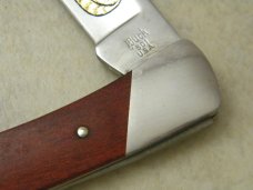 Buck USA Model # 501 Raccoon Gold Etch "Buck Bandit" 241 of 250 Wood Lockback Knife in Box c.1984