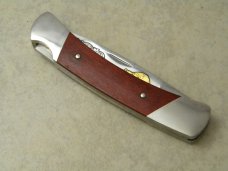 Buck USA Model # 501 Raccoon Gold Etch "Buck Bandit" 241 of 250 Wood Lockback Knife in Box c.1984