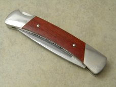 Buck USA Model # 501 Raccoon Gold Etch "Buck Bandit" 241 of 250 Wood Lockback Knife in Box c.1984