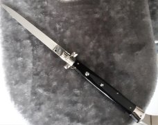 INOX 13" Italian Stiletto with Black Acrylic scales Mint NOS INOX 13" Italian Stiletto with Black Acrylic scales Mint NOS