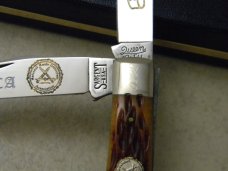 Sargent USA (Queen City) Jigged Brown Bone Trapper 1992 NKCA 1992 Club Knife
