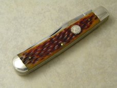 Sargent USA (Queen City) Jigged Brown Bone Trapper 1992 NKCA 1992 Club Knife
