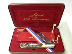 Schrade + NY USA 280 Staglon 80th Anniversary 1904-1984 Daddy Barlow Knife in Box