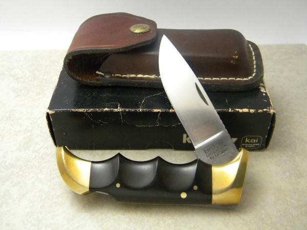  Vintage Kershaw 1050 Oregon USA by Kai Japan Lockback Knife w/Pouch NIB