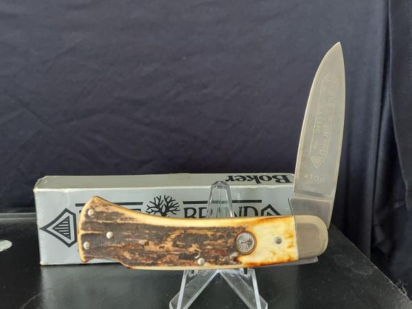 1981 Boker Tree Brand Classic stag handle lockback model 4100 1981 Boker Tree Brand Classic stag handle lockback model 4100