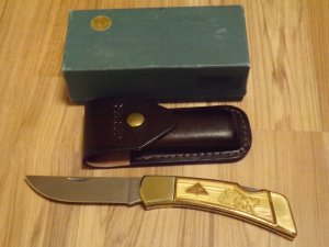 Vintage Gerber Gold Plated Large Lockback, 97223
