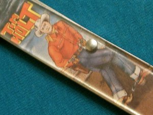 VINTAGE USA TIM HOLT WESTERN COWBOY NOVELTY ADVERTISING FOLDING JACK POCKET KNIFE KNIVES OLD D