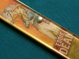 VINTAGE USA EDDIE DEAN WESTERN COWBOY NOVELTY ADVERTISING FOLDING JACK POCKET KNIFE KNIVES OLD D