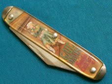 VINTAGE USA GAIL DAVIS WESTERN COWBOY NOVELTY ADVERTISING FOLDING JACK POCKET KNIFE KNIVES OLD D
