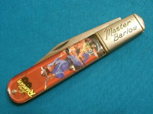 VINTAGE USA LONE RANGER MASTER BARLOW WESTERN COWBOY ADVERTISING FOLDING POCKET KNIFE KNIVES OLD AD