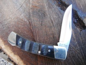 Uncle Henry / Scharde Lock-back Pocket Knife with Ram's Horn Scales. 