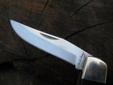 Uncle Henry / Scharde Lock-back Pocket Knife with Ram's Horn Scales. Uncle Henry / Scharde Lock-back Pocket Knife with Ram's Horn Scales.