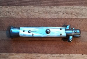  9" Pearlex Stiletto with Bayonet blade "Italy Stainless" Mint/NOS