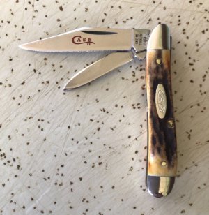 VINTAGE STAG CASE XX 5220 1978 “RED LETTER” PEANUT POCKET KNIFE / “SWEET n MINT PEANUT “