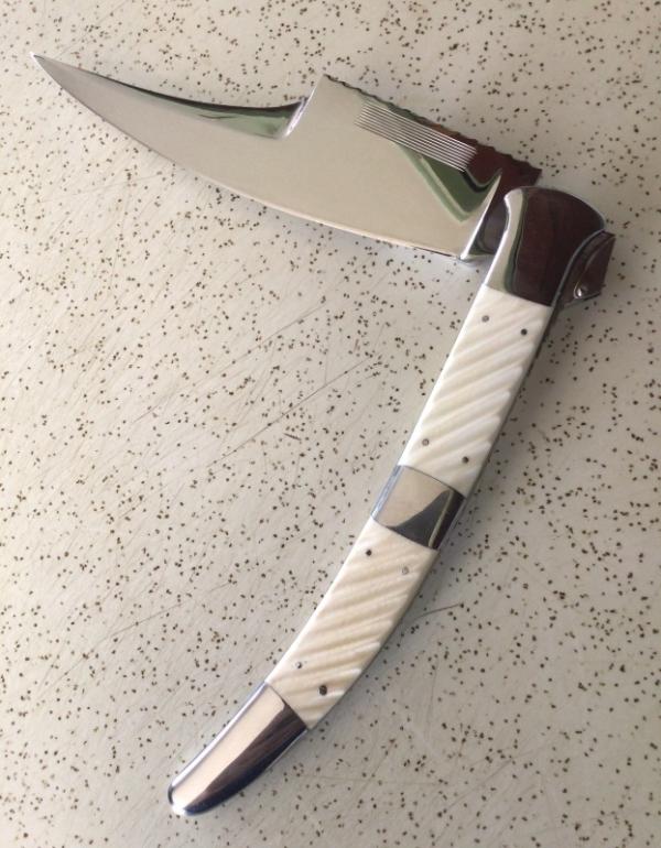VINTAGE JOE KIOUS USA CUSTOM MADE LARGE NAVAJA STYLE FOLDING HUNTING KNIFE/ “ BIG and BEAUTIFUL “ VINTAGE JOE KIOUS USA CUSTOM MADE LARGE NAVAJA STYLE FOLDING HUNTING KNIFE/ “ BIG and BEAUTIFUL “