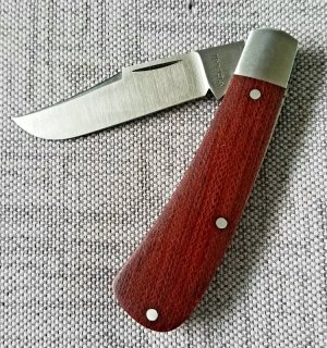 Mitchell Custom Lanny's Clip Knife,slip, Westy Wood Micarta,Cpm-154, 3.5" closed,filework 