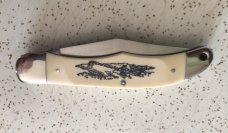 VINTAGE SCHRADE SCRIMSHAW USA 260SC FOLDING HUNTER/POCKET KNIFE/NOS/1st x OUT OF THE BOX VINTAGE SCHRADE SCRIMSHAW USA 260SC FOLDING HUNTER/POCKET KNIFE/NOS/1st x OUT OF THE BOX