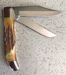 VINTAGE STAG CASE XX 5265 1977 BLUE SCROLL FOLDING HUNTER/POCKET KNIFE VINTAGE STAG CASE XX 5265 1977 BLUE SCROLL FOLDING HUNTER/POCKET KNIFE