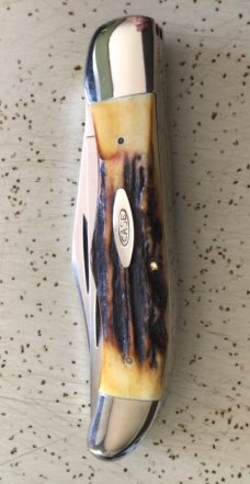 VINTAGE STAG CASE XX 5265 1977 BLUE SCROLL FOLDING HUNTER/POCKET KNIFE VINTAGE STAG CASE XX 5265 1977 BLUE SCROLL FOLDING HUNTER/POCKET KNIFE