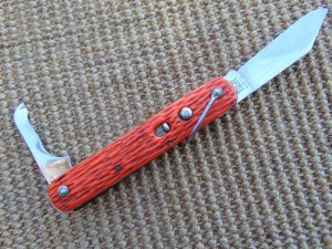Schrade Walden New York USA Stainless Orange Paratrooper Switchblade Knife