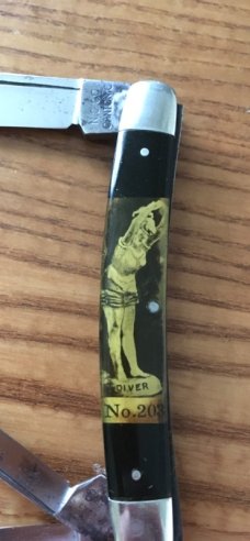 2 Congress Whittlers N.C.Co. Novelty Cutlery Co Canton, Ohio Vintage Pin Up Art