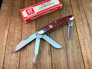 Henckels 4 Blade Stockman Red Rope Jigged Bone